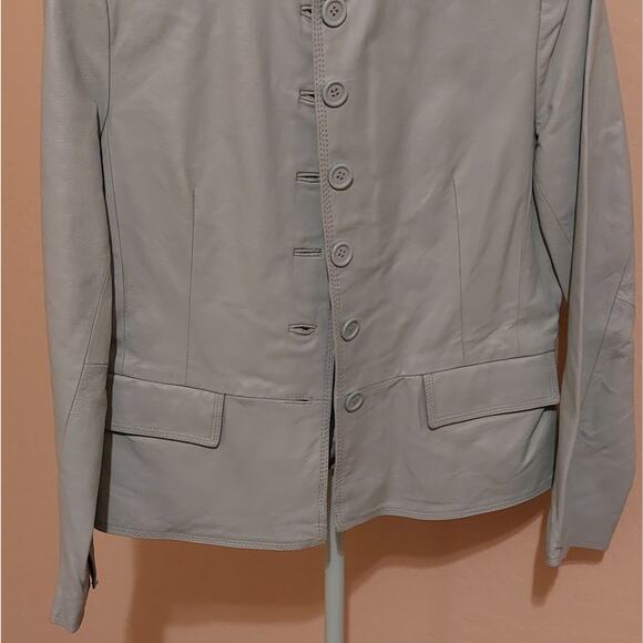 Chadwicks Mint Green Green Leather Jacket Size 14 - Picture 9 of 16